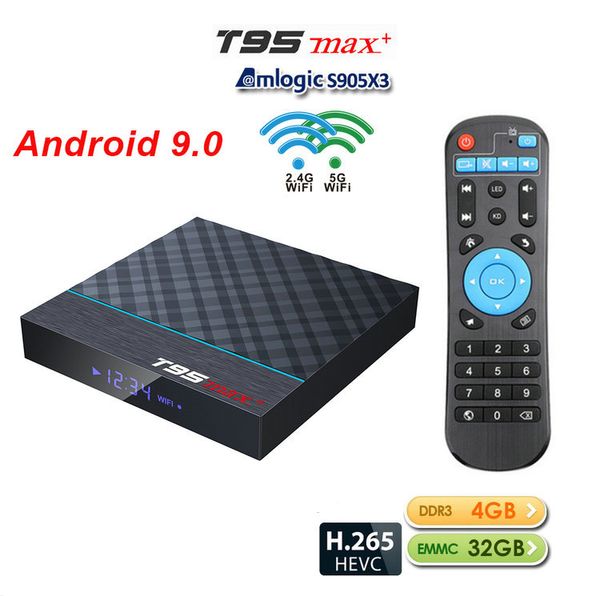

1 кусок !! T95 Max + Amlogic S905X3 Android 9,0 OTT TV Box 4GB 32GB Dual 2.4G + 5.0g WIFI X96 Mini TX3 Mini
