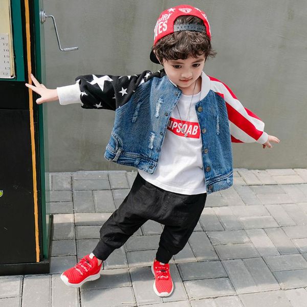 children's denim jacket baby girl clothes 2019 spring new personality spliced long sleeve cowboy coat casual wild jacket y378, Blue;gray
children's denim jacket baby girl clothes 2019 spring new personality spliced long sleeve cowboy coat casual wild jacket y378, Blue;gray