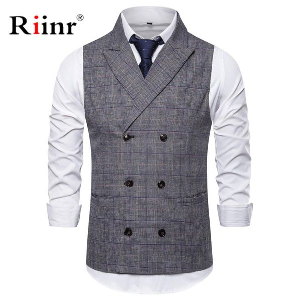 england style vest men 2019 casual slim fit double breasted business male vests grid v neck colete masculino homme gilet, Black;white
england style vest men 2019 casual slim fit double breasted business male vests grid v neck colete masculino homme gilet, Black;white
