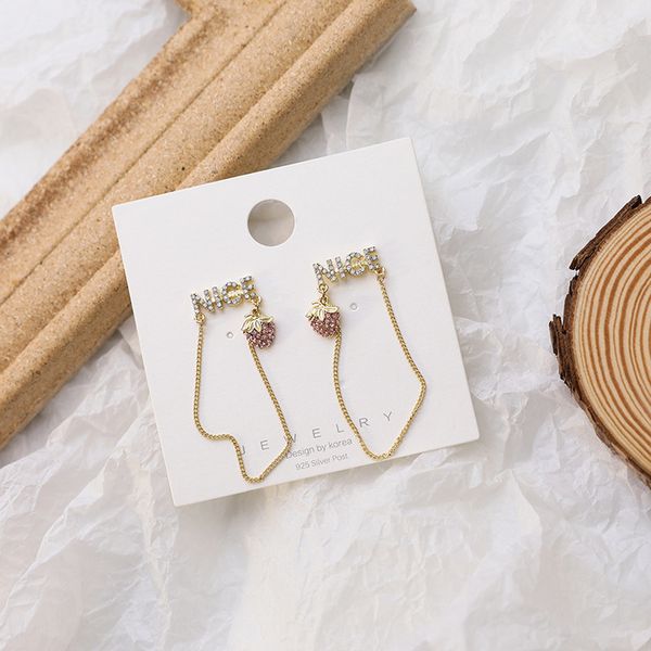 unique design korean shiny rhinestones letter strawberry funny earrings for women gold color metal long tassel earrings jewelry, Silver
unique design korean shiny rhinestones letter strawberry funny earrings for women gold color metal long tassel earrings jewelry, Silver