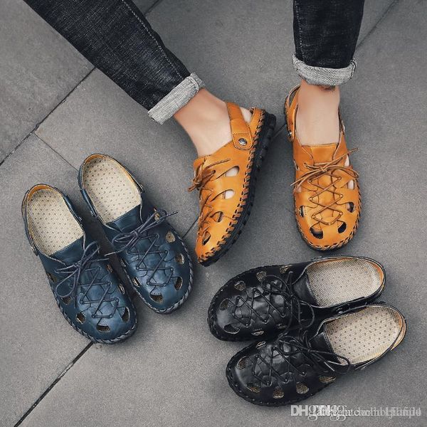 luxury genuine leather summer shoes men sandals fashion male sandalias beach shoes soft bottom breathable beach slippers, Black
luxury genuine leather summer shoes men sandals fashion male sandalias beach shoes soft bottom breathable beach slippers, Black