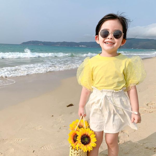 2020 summer new 2-8 years children's korean version mesh stitching t-shirt girls cute sweet short sleeve hipster, Blue
2020 summer new 2-8 years children's korean version mesh stitching t-shirt girls cute sweet short sleeve hipster, Blue