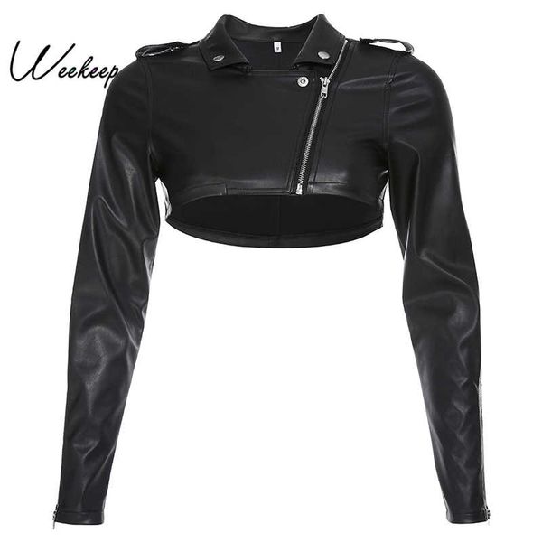 weekeep cropped black leather jacket women streetwear turn down collar zipper jackets fashion casaco feminino bomber jacket, Black;brown
weekeep cropped black leather jacket women streetwear turn down collar zipper jackets fashion casaco feminino bomber jacket, Black;brown