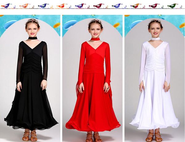 stage wear children standard ballroom dance dresses elegant white waltz competition dancing skirt girl's tango dress, Black;red
stage wear children standard ballroom dance dresses elegant white waltz competition dancing skirt girl's tango dress, Black;red
