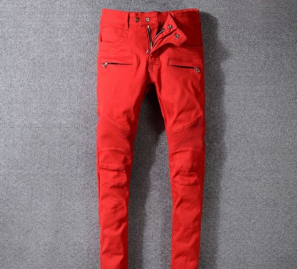 mens designer jeans red slim fit high street fashion brand denim pants stretch fold slim pencil pants motorcycle pants, Blue
mens designer jeans red slim fit high street fashion brand denim pants stretch fold slim pencil pants motorcycle pants, Blue