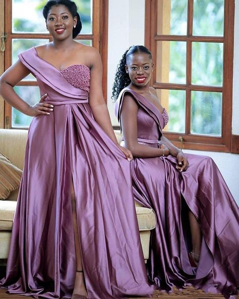 lilac elastic silk like satin bridesmaid dresses one shoulder pearls guests dresses high split formal maid of honor dresses custom made, White;pink
lilac elastic silk like satin bridesmaid dresses one shoulder pearls guests dresses high split formal maid of honor dresses custom made, White;pink