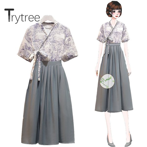 trytree 2020 summer women casual dress v-neck patchwork prints bandage fashion temperament a-line chinese style mid-calf dress, Black;gray
trytree 2020 summer women casual dress v-neck patchwork prints bandage fashion temperament a-line chinese style mid-calf dress, Black;gray
