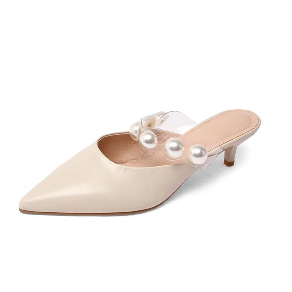 genuine leather 4cm heels women summer slipper pointed toe med heel mules shoes ladies slip-on quality, Black
genuine leather 4cm heels women summer slipper pointed toe med heel mules shoes ladies slip-on quality, Black