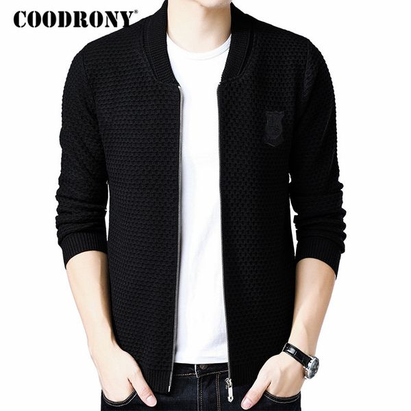 coodrony thick warm sweater men 2018 autumn winter new arrival casual zipper sweatercoat knitted cashmere wool cardigan men 8250, White;black
coodrony thick warm sweater men 2018 autumn winter new arrival casual zipper sweatercoat knitted cashmere wool cardigan men 8250, White;black