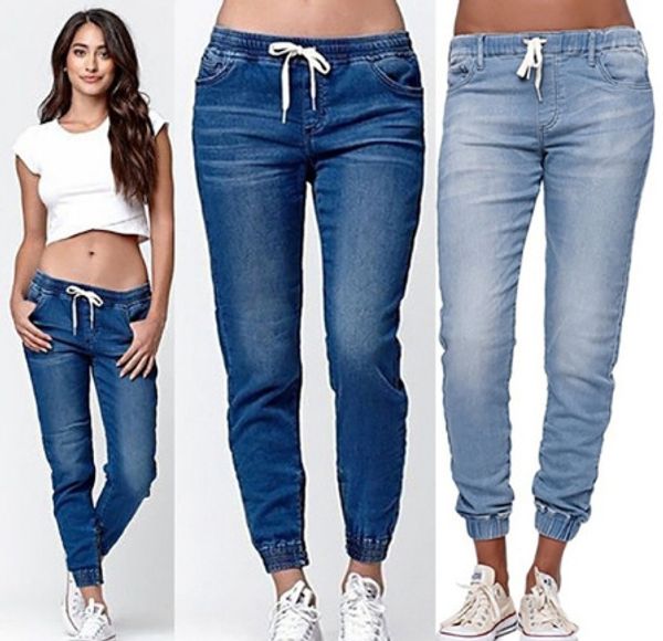 europe and america women's new style elasticity rubber band elastic waist rubber band foot mouth skinny jeans, Blue
europe and america women's new style elasticity rubber band elastic waist rubber band foot mouth skinny jeans, Blue