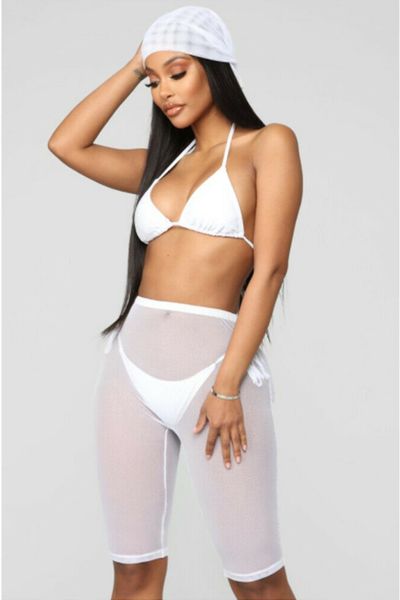 3pcs set women see through sleeveless camis panties shorts solid fashion bodycon set sleepwear, White
3pcs set women see through sleeveless camis panties shorts solid fashion bodycon set sleepwear, White