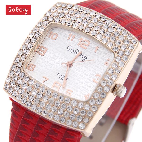 luxury gogoey brand leather watch women ladies rhinestone dress quartz wristwatches go070, Slivery;brown
luxury gogoey brand leather watch women ladies rhinestone dress quartz wristwatches go070, Slivery;brown