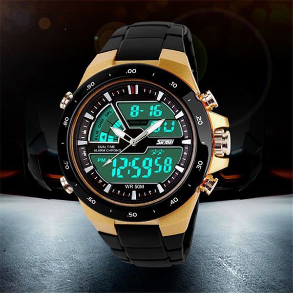 50m waterproof mens sports watches relogio masculino 2019 men silicone sport watch reloj s shockproof electronic wristwatch, Slivery;brown
50m waterproof mens sports watches relogio masculino 2019 men silicone sport watch reloj s shockproof electronic wristwatch, Slivery;brown