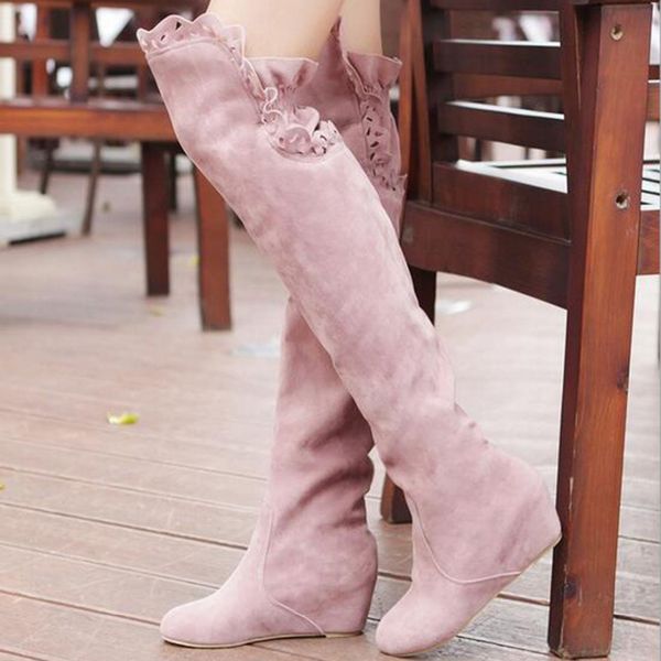faux suede slim boots over the knee high women snow boots girls sweet winter autumn thigh high lace flower shoes, Black
faux suede slim boots over the knee high women snow boots girls sweet winter autumn thigh high lace flower shoes, Black