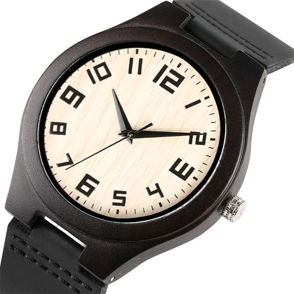 black wooden watch men arabic numerals dial quartz creative watches for man genuine leather band timepieces 2019 new male gifts, Slivery;brown
black wooden watch men arabic numerals dial quartz creative watches for man genuine leather band timepieces 2019 new male gifts, Slivery;brown