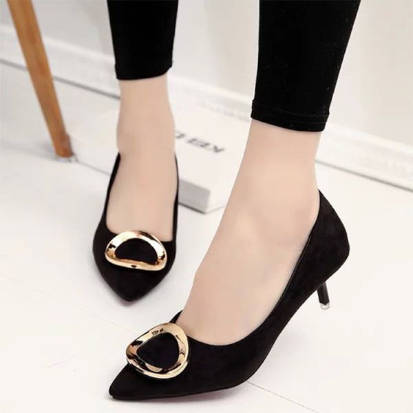 pointed toe pumps low heels office lady shoes woman dress shoes faux suede boat thin heeled ladies shoes, Black
pointed toe pumps low heels office lady shoes woman dress shoes faux suede boat thin heeled ladies shoes, Black