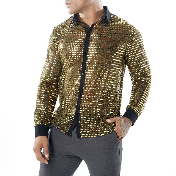 Сексуальные рубашки вечернего клуба See Through Mens Clothing Этап игры в футболки Золото Се
Сексуальные рубашки вечернего клуба See Through Mens Clothing Этап игры в футболки Золото Се