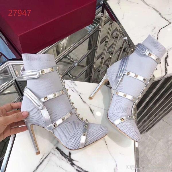 luxury design autumn winter 2019 stiletto heels elastic knitting boots stretch ankle boots rivet women shoes silver grey, Black
luxury design autumn winter 2019 stiletto heels elastic knitting boots stretch ankle boots rivet women shoes silver grey, Black