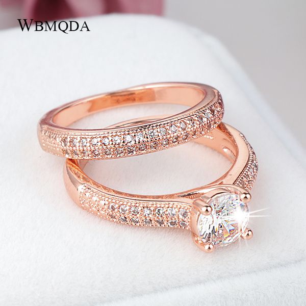 wbmqda luxury female white bridal wedding ring set fashion silver filled jewelry promise cz stone engagement rings for women, Golden;silver
wbmqda luxury female white bridal wedding ring set fashion silver filled jewelry promise cz stone engagement rings for women, Golden;silver