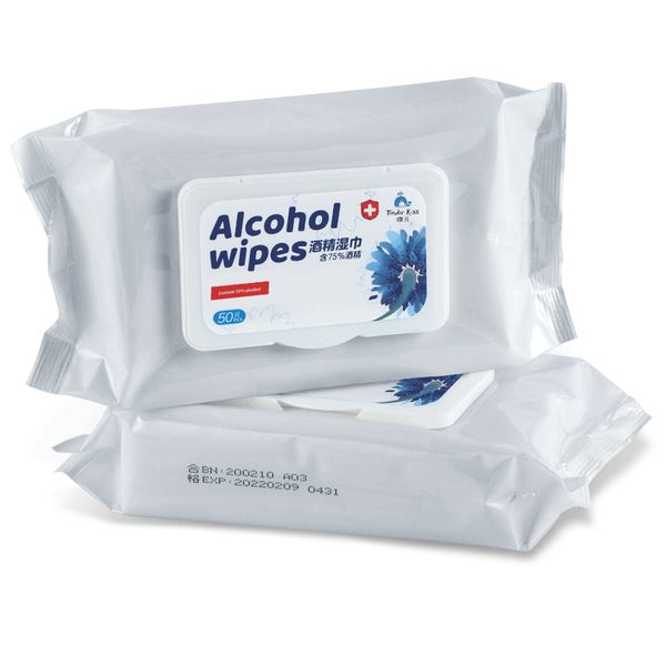 75% alcohol wipes 50pcs each pack anti-bacteria efficient sterilization wipes portable antiseptic disposable wet wipes 200*150mm
75% alcohol wipes 50pcs each pack anti-bacteria efficient sterilization wipes portable antiseptic disposable wet wipes 200*150mm