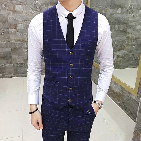 blue mens plaid vests business banquet wedding men waistcoat size s-3xl vest man, Black;white
blue mens plaid vests business banquet wedding men waistcoat size s-3xl vest man, Black;white