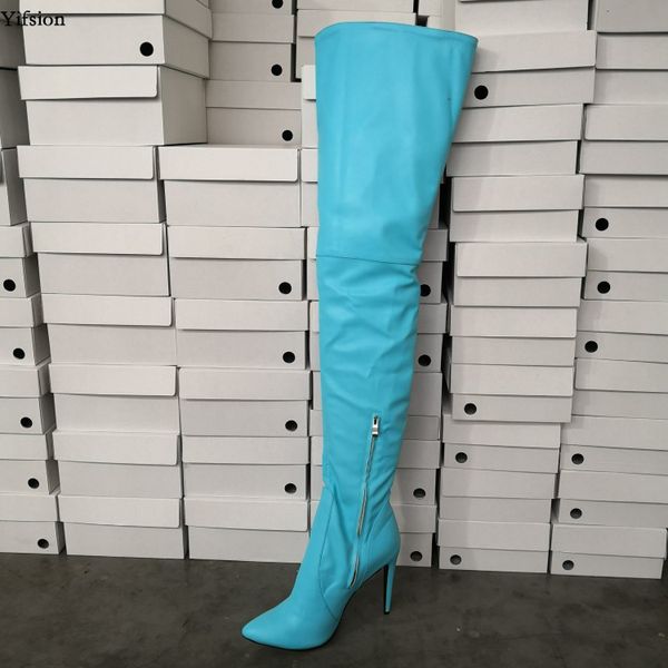 rontic new women spring over the knee boots thin high heels boots pointed toe elegant sky-blue shoes women plus us size 5-15, Black
rontic new women spring over the knee boots thin high heels boots pointed toe elegant sky-blue shoes women plus us size 5-15, Black