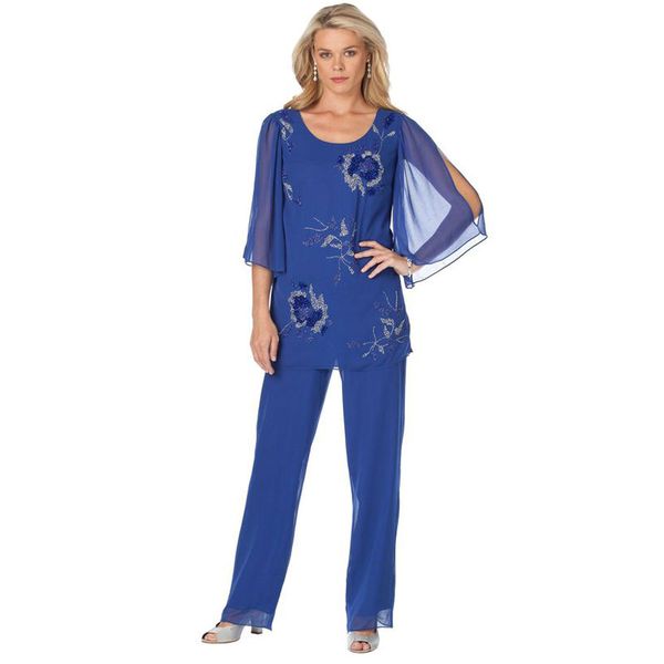 modest blue mother of the bride pant suits two pieces sequined wedding guest dress chiffon plus size long sleeves mothers groom dr269d, Black;red
modest blue mother of the bride pant suits two pieces sequined wedding guest dress chiffon plus size long sleeves mothers groom dr269d, Black;red