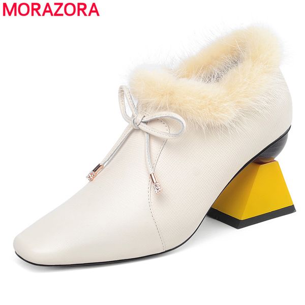 morazora 2020 new women pumps thick high heels square toe shoes woman winter warm zipper genuine leather casual shoes, Black
morazora 2020 new women pumps thick high heels square toe shoes woman winter warm zipper genuine leather casual shoes, Black