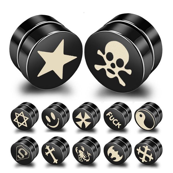 wholesale mens designer titanium steel punk stud earrings skull star magnet round earring size 10mm 24 styles, Golden;silver
wholesale mens designer titanium steel punk stud earrings skull star magnet round earring size 10mm 24 styles, Golden;silver