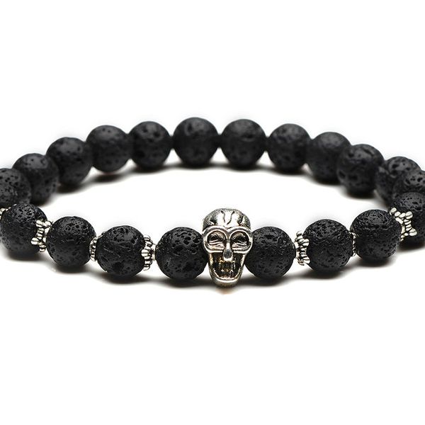 bracelets gift for men 2019 ancient silver skull 8mm natural stone volcanic stone matte black agates bead bracelet for women
bracelets gift for men 2019 ancient silver skull 8mm natural stone volcanic stone matte black agates bead bracelet for women