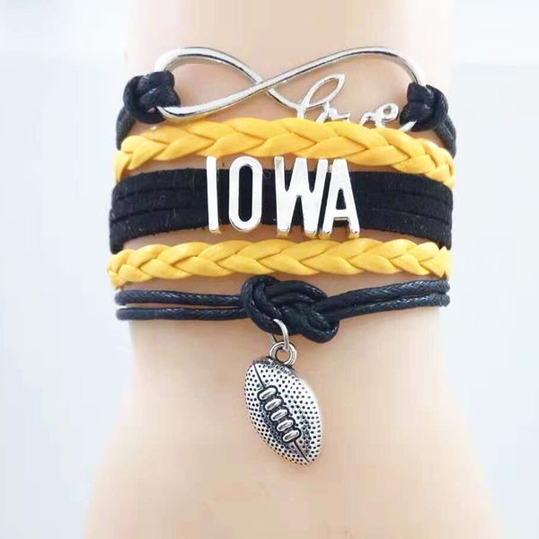 infinity love iowa football team bracelet black yellow color friendship bracelets, Golden;silver
infinity love iowa football team bracelet black yellow color friendship bracelets, Golden;silver