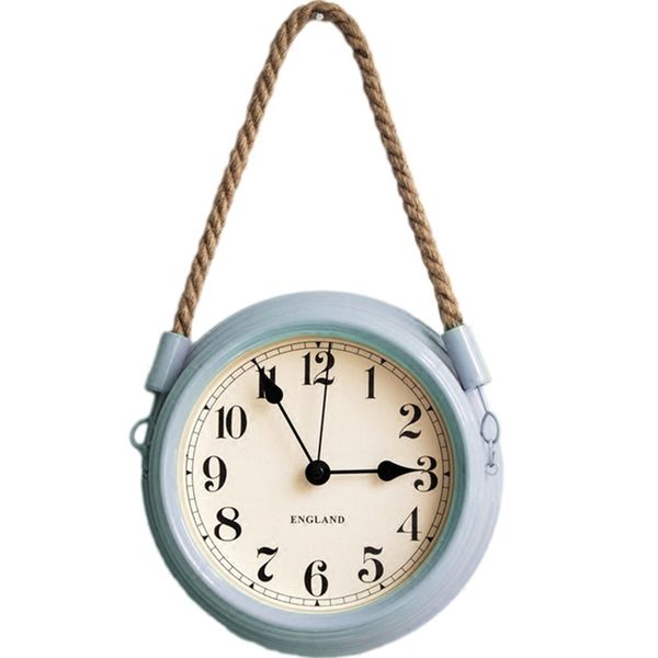 nordic modern minimalist wall clock living room pastoral iron metal hanging clocks creative quartz mute clock with rope-blu 
nordic modern minimalist wall clock living room pastoral iron metal hanging clocks creative quartz mute clock with rope-blu