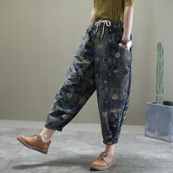 plus size elastic high waist jeans woman korean 2020 spring autumn winter print patchwork harem pants women jeans femme vintage, Blue
plus size elastic high waist jeans woman korean 2020 spring autumn winter print patchwork harem pants women jeans femme vintage, Blue