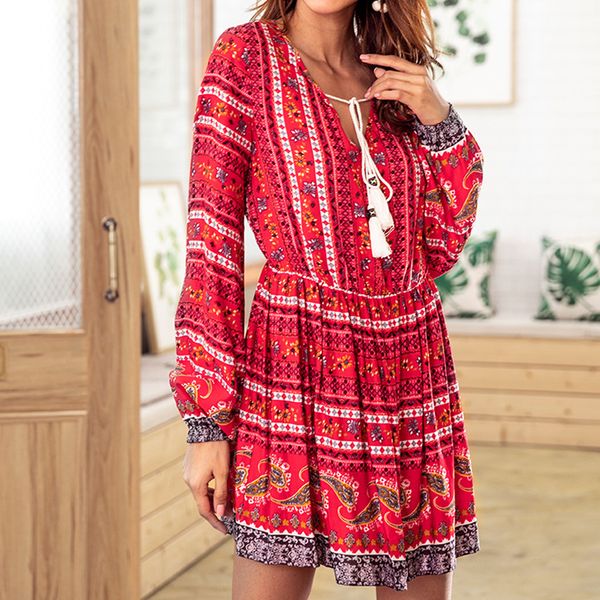 женщины кисточкой v воротник свободные платья boho осень с длинным рукавом цветочные платья, Black;gray
женщины кисточкой v воротник свободные платья boho осень с длинным рукавом цветочные платья, Black;gray