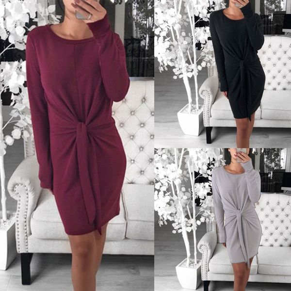 2019 autumn long sleeve dress o-neck elegant evening party dresses bodycon fashion collect waist wild women dress vestidos, Black;gray
2019 autumn long sleeve dress o-neck elegant evening party dresses bodycon fashion collect waist wild women dress vestidos, Black;gray