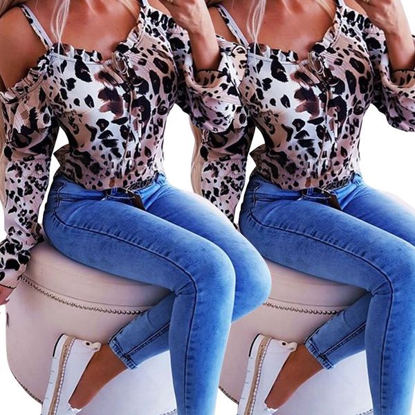 leopard printed designer tshirts women sling strapless long sleeved v neck tshirts fashion womens, White
leopard printed designer tshirts women sling strapless long sleeved v neck tshirts fashion womens, White