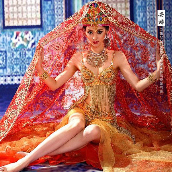 anna exotic style indian princess costume saree for pgraphy or stage show costume hanfu, Black;red
anna exotic style indian princess costume saree for pgraphy or stage show costume hanfu, Black;red