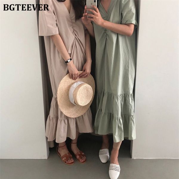 bgteever casual v-neck ruched women dress vintage loose ruffles female dress minimalism short sleeve summer vestidos femme 2020, Black;gray
bgteever casual v-neck ruched women dress vintage loose ruffles female dress minimalism short sleeve summer vestidos femme 2020, Black;gray
