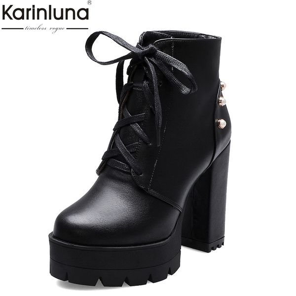 women's brand 2019 big size 44 high heels winter shoes woman motorcycles boots female platform shoelaces ankle boots women shoes, Black
women's brand 2019 big size 44 high heels winter shoes woman motorcycles boots female platform shoelaces ankle boots women shoes, Black