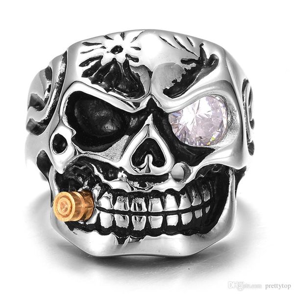 skull pipe ring diamond alloy ring personality punk men's ring gifts jewelry, Silver
skull pipe ring diamond alloy ring personality punk men's ring gifts jewelry, Silver
