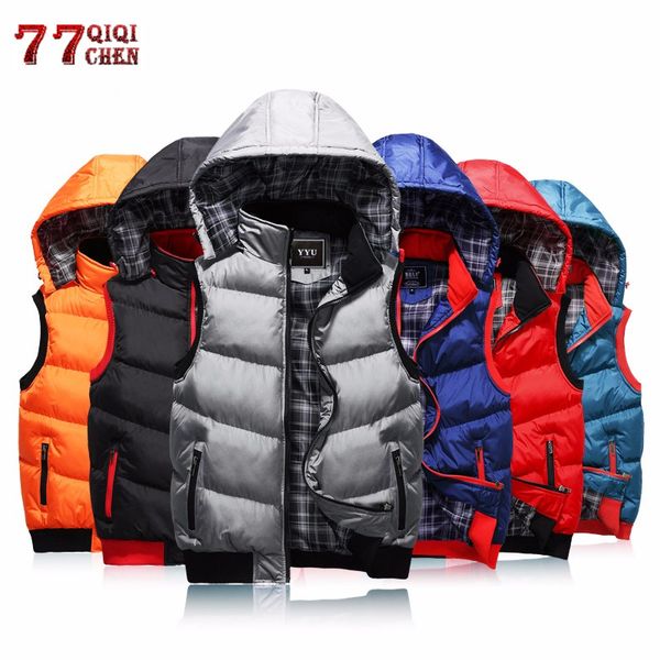 winter casual thicken vest men hat detachable warm slim fit sleeveless jackets mens waistcoats cotton vest coats plus size 5xl, Black;white
winter casual thicken vest men hat detachable warm slim fit sleeveless jackets mens waistcoats cotton vest coats plus size 5xl, Black;white