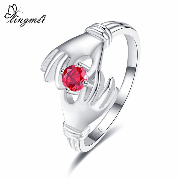 lingmei wholesale new arrival claddagh style round cut red & white zircon silver wedding jewelry ring for women size 6 7 8 9, Slivery;golden
lingmei wholesale new arrival claddagh style round cut red & white zircon silver wedding jewelry ring for women size 6 7 8 9, Slivery;golden