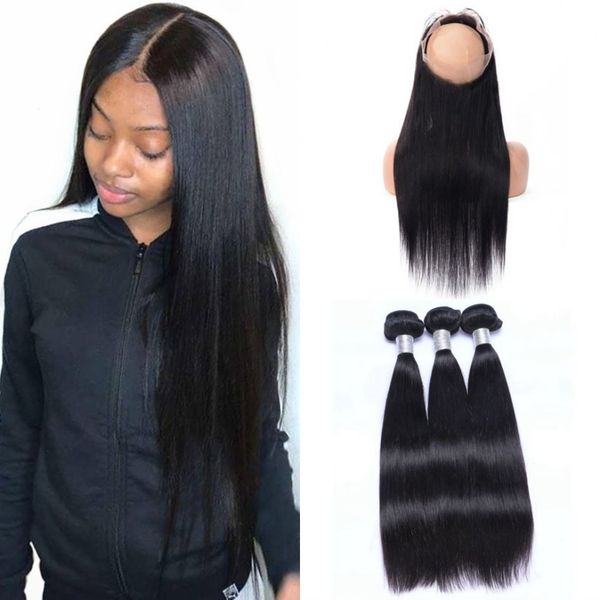 straight bundles with 360 lace frontal closure mongolian human hair 360 lace frontal with 3 bundles hair extension, Black;brown
straight bundles with 360 lace frontal closure mongolian human hair 360 lace frontal with 3 bundles hair extension, Black;brown