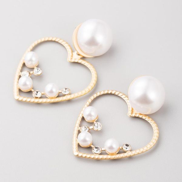 korea cute pretty rhinestone imitation pearl heart alloy drop earrings for women fashion jewelry accessories, Silver
korea cute pretty rhinestone imitation pearl heart alloy drop earrings for women fashion jewelry accessories, Silver