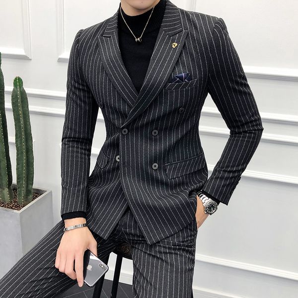 gzdeerax double breasted men suit (blazer+pants) 2piece luxury stripe mens suits wedding groom fashion slim fit suit men, White;black
gzdeerax double breasted men suit (blazer+pants) 2piece luxury stripe mens suits wedding groom fashion slim fit suit men, White;black