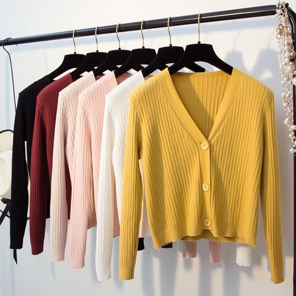 2019 autumn winter sweater women v-neck knitted full sleeve sweaters cardigans lady knit stretchy outwear coat for female, White
2019 autumn winter sweater women v-neck knitted full sleeve sweaters cardigans lady knit stretchy outwear coat for female, White