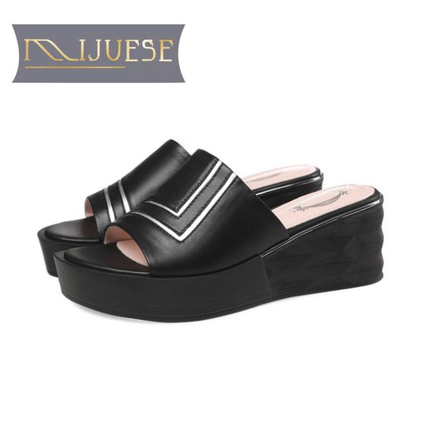 mljuese 2019 women slippers soft cow leather rome style summer open toe white color beaches sandals party wedding size 40, Black
mljuese 2019 women slippers soft cow leather rome style summer open toe white color beaches sandals party wedding size 40, Black
