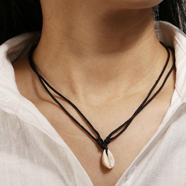 new white shells black rope choker necklace for women lucky maxi chokers necklace chocker summer beach jewelry, Silver
new white shells black rope choker necklace for women lucky maxi chokers necklace chocker summer beach jewelry, Silver