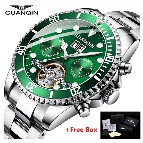 guanqin automatic watch mens mechanical skeleton tourbillon luxury waterproof watch stainless steel men clock relogio masculino j190706, Slivery;brown
guanqin automatic watch mens mechanical skeleton tourbillon luxury waterproof watch stainless steel men clock relogio masculino j190706, Slivery;brown