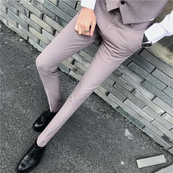 2019 men's fashion boutique cotton solid color official business casual suits pants men high-quality slim leisure pants trousers, Black
2019 men's fashion boutique cotton solid color official business casual suits pants men high-quality slim leisure pants trousers, Black